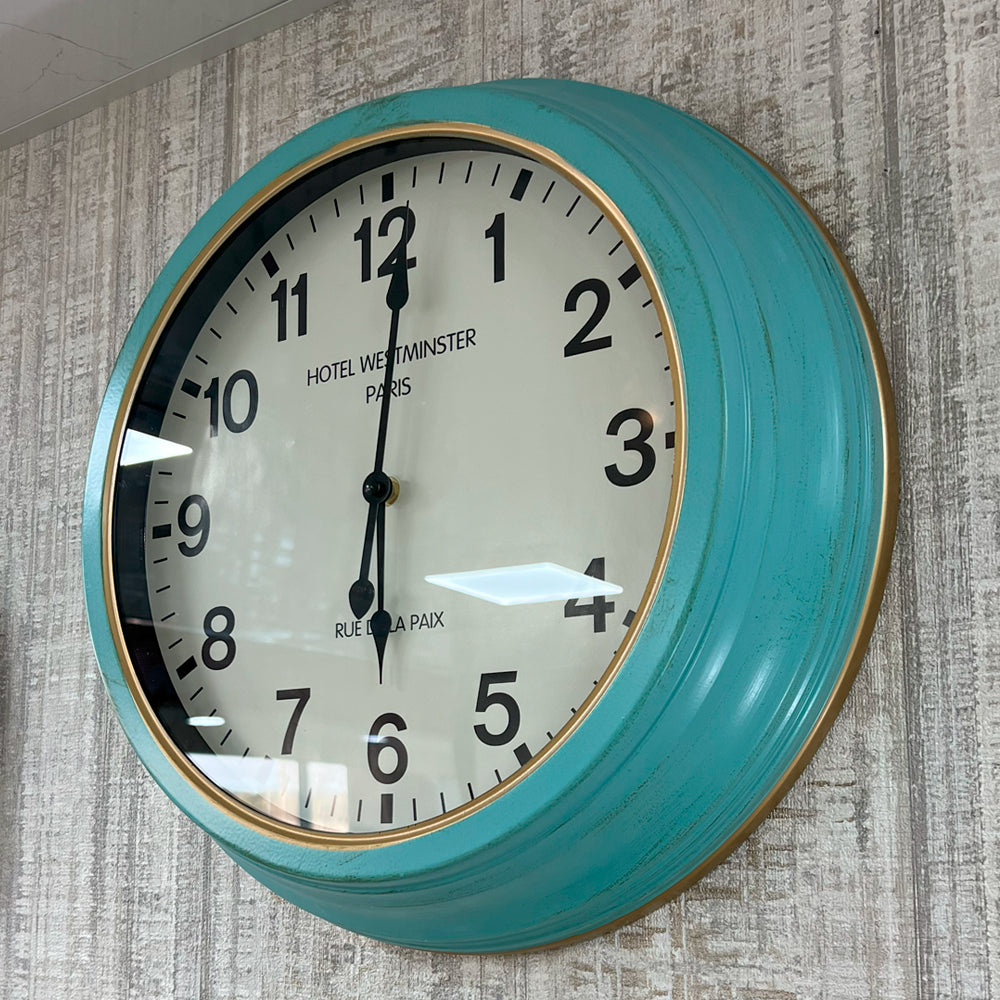 Reloj de Pared Metálico "Hotel Westminster" - Estilo Vintage Calipso