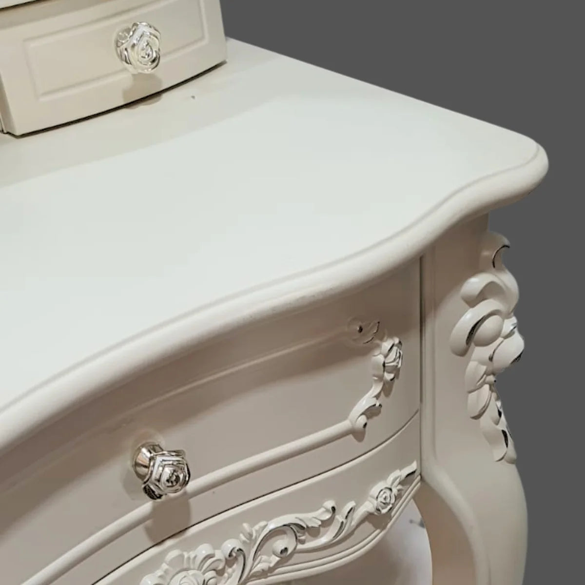 Tocador “LUMIA XL” con Banqueta, Doble Cajón Grande y Espejo