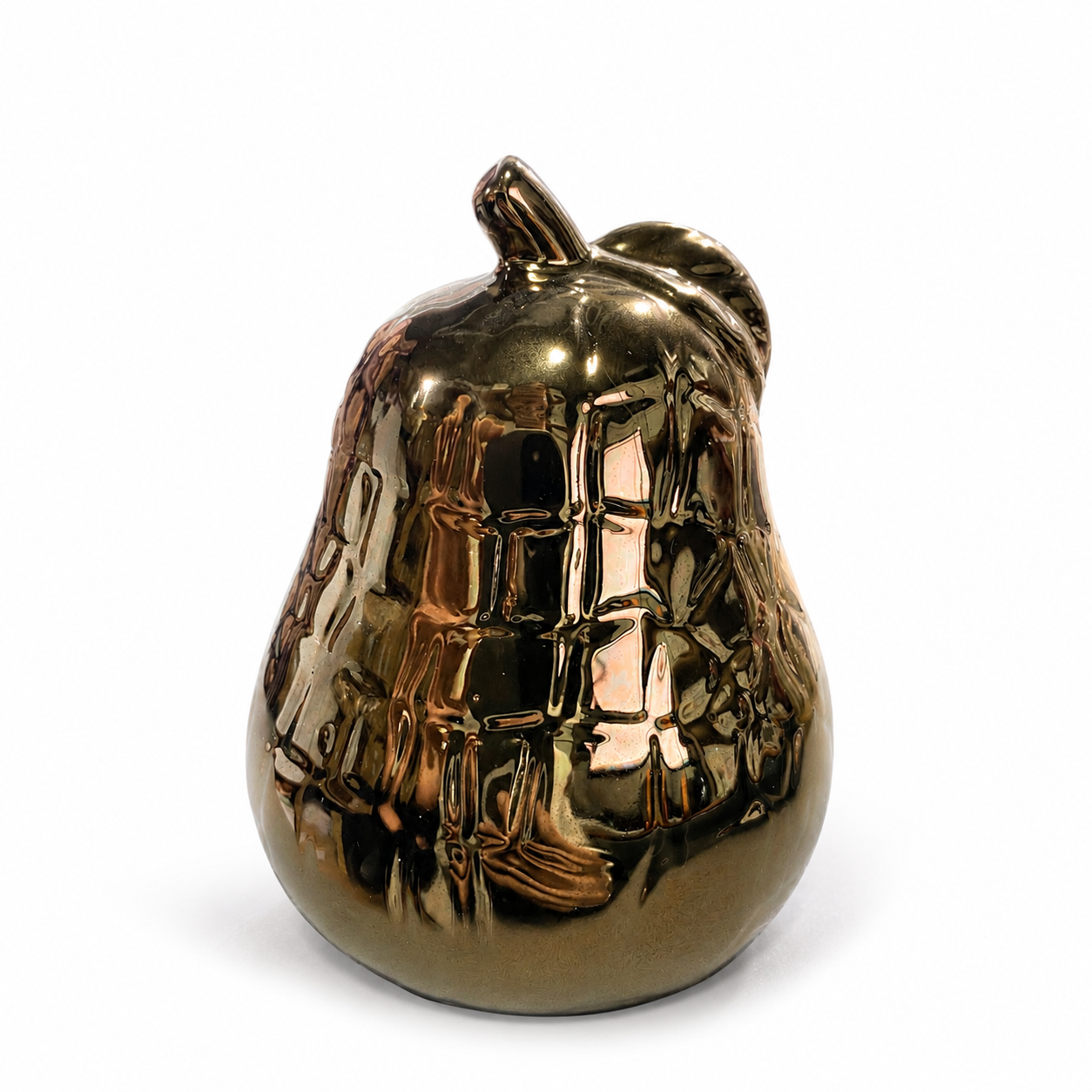 Figura Decorativa Pera Dorado Champagne - 11 cm