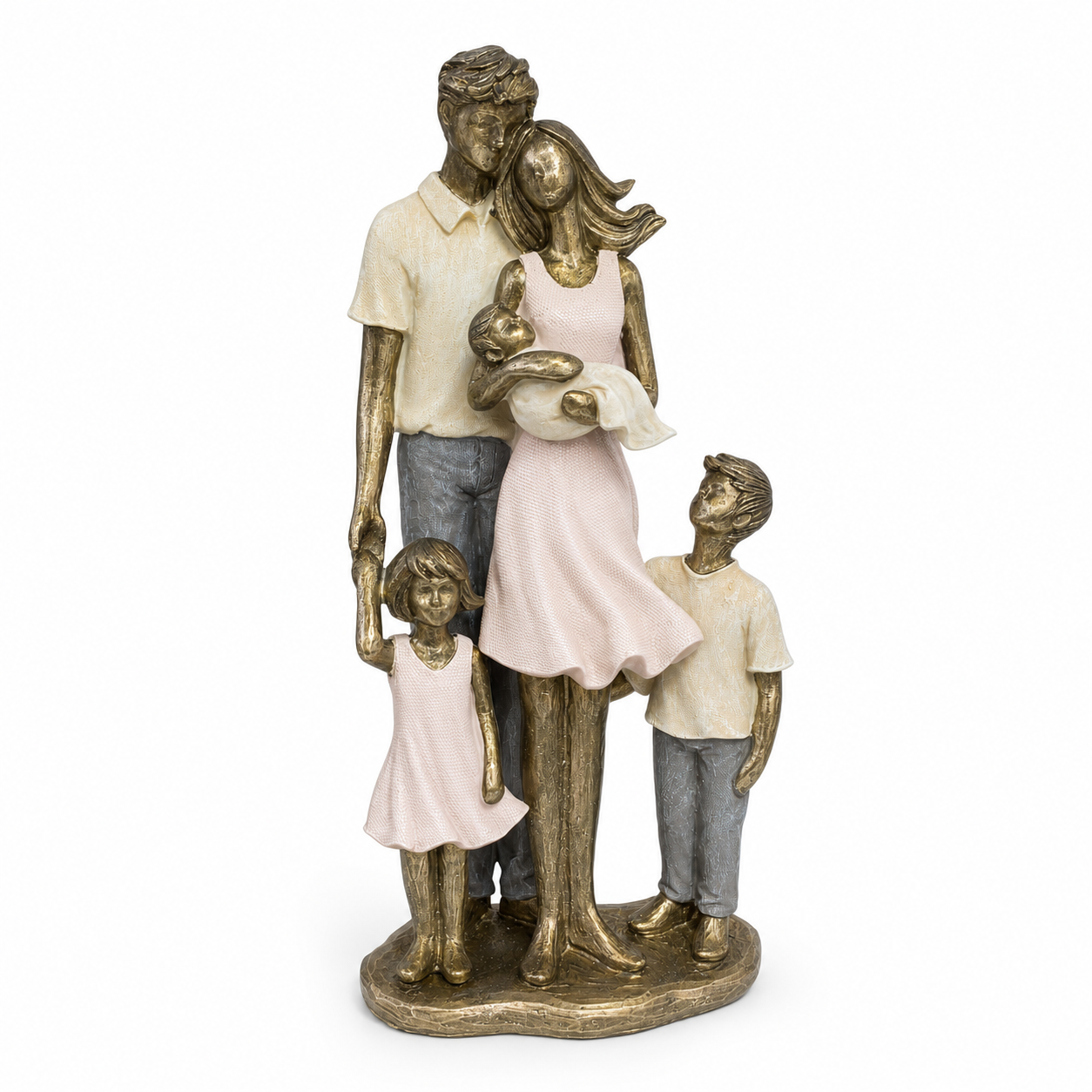 Figura Decorativa Familia 3 Hijos - 25 cm