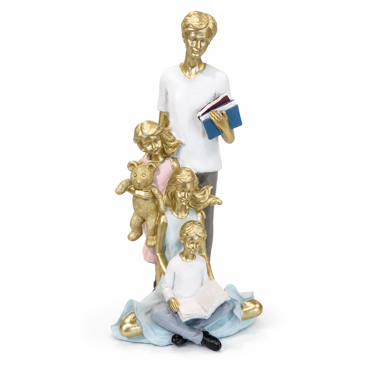 Figura Decorativa Familia Niño y Niña - 30 cm