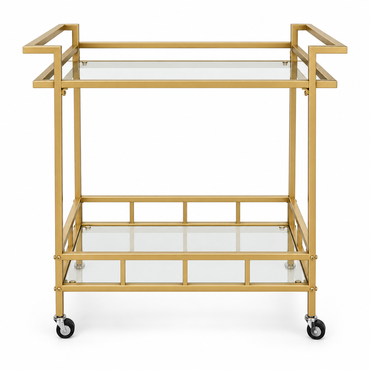 Carrito Bar Coblenza - Vidrio Templado - Ruedas Giratorias - 77 cm