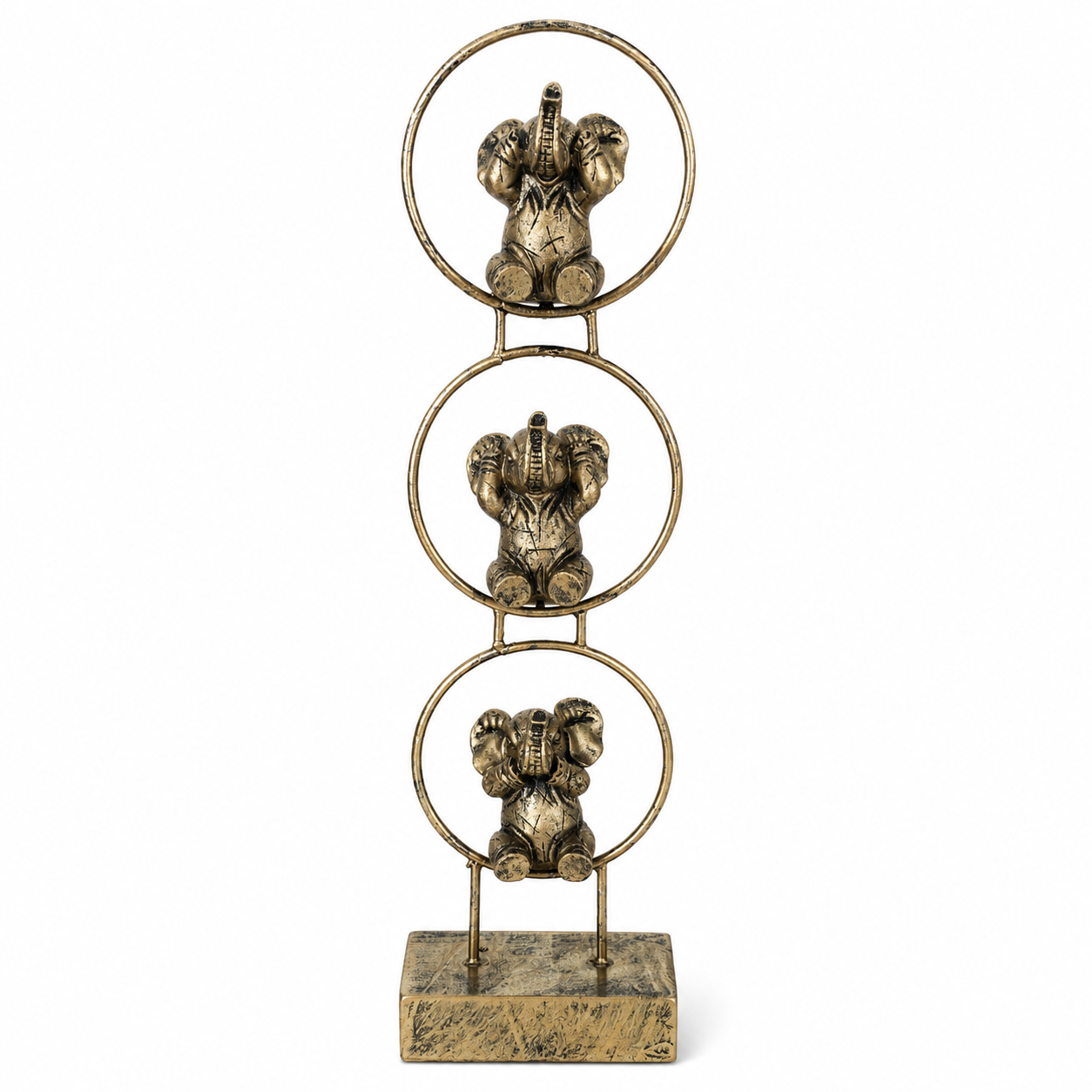 Figura Elefantes sobre Aros - 32 cm