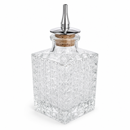 Botella Dispensadora de Vidrio con Tapón de Corcho y Boquilla Metálica – 100 ml