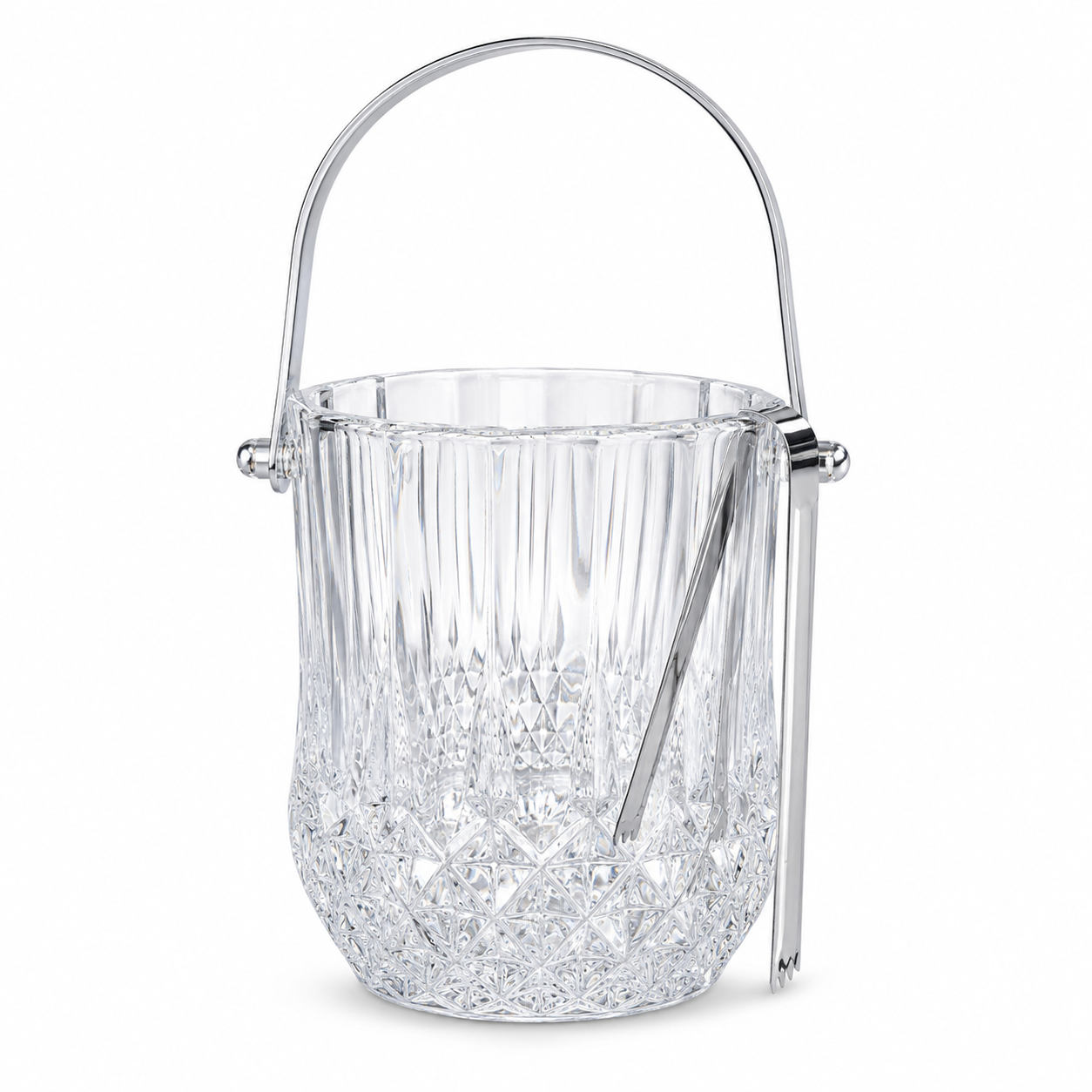 Hielera Transparente de Cristal con Asa y Pinza