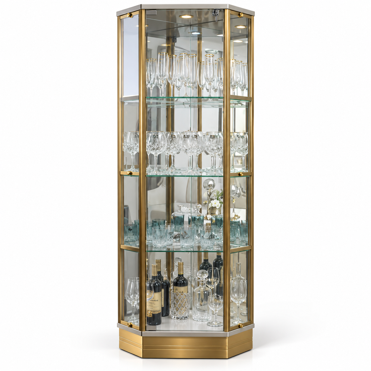 Vitrina Esquinera Imperial - Metal reforzado - Vidrio - 200 cm