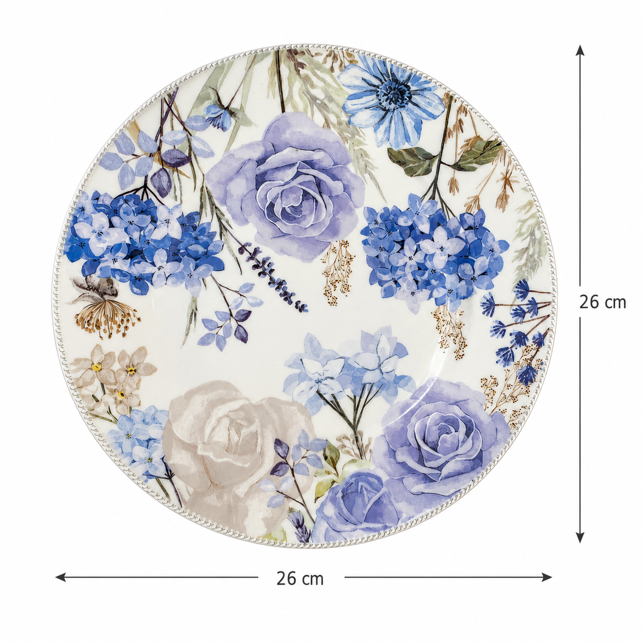 Set de 2 Platos Principales con Diseño Floral - 26 cm