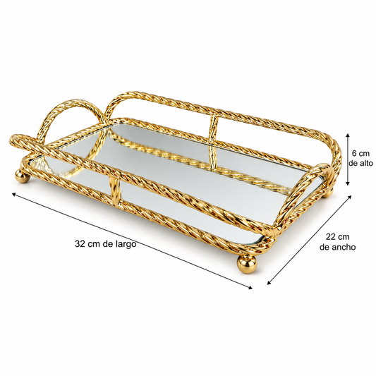 Bandeja Mirror Gold S – 32 cm
