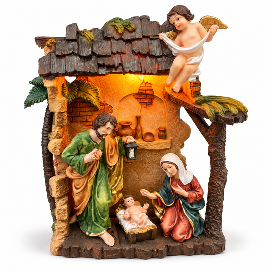 Pesebre Decorativo con Luz – 31,5 cm