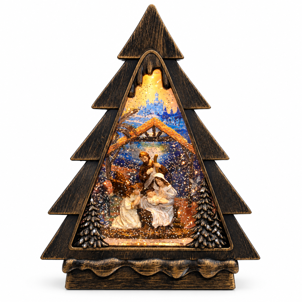 Árbol Navideño Sagrada Familia - Luz- Música – 28 cm