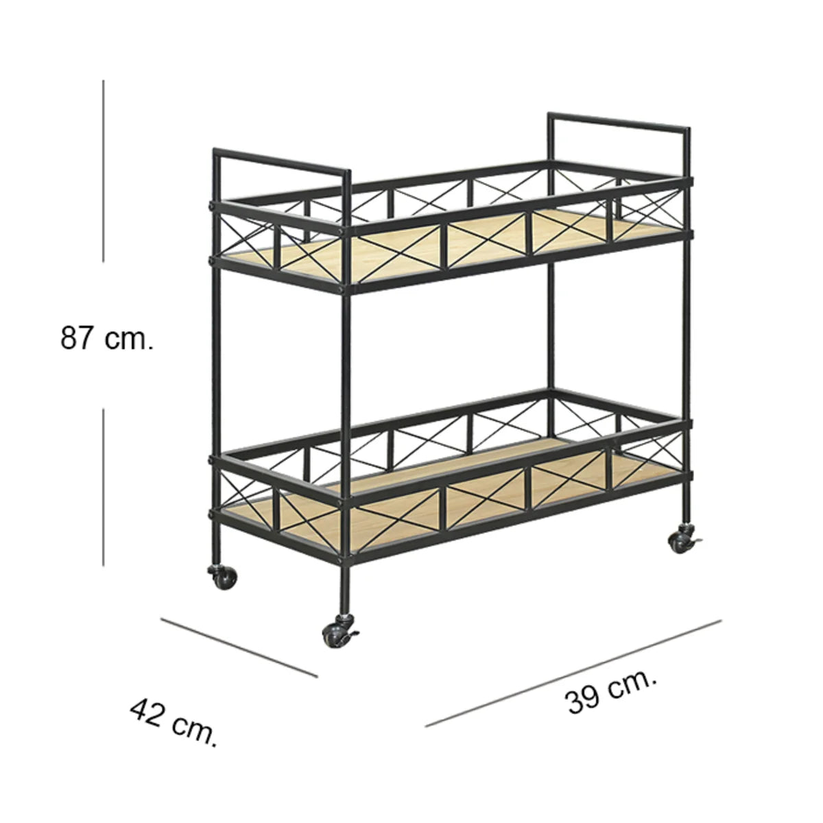 Carro Bar de Madera con Ruedas BOTT
