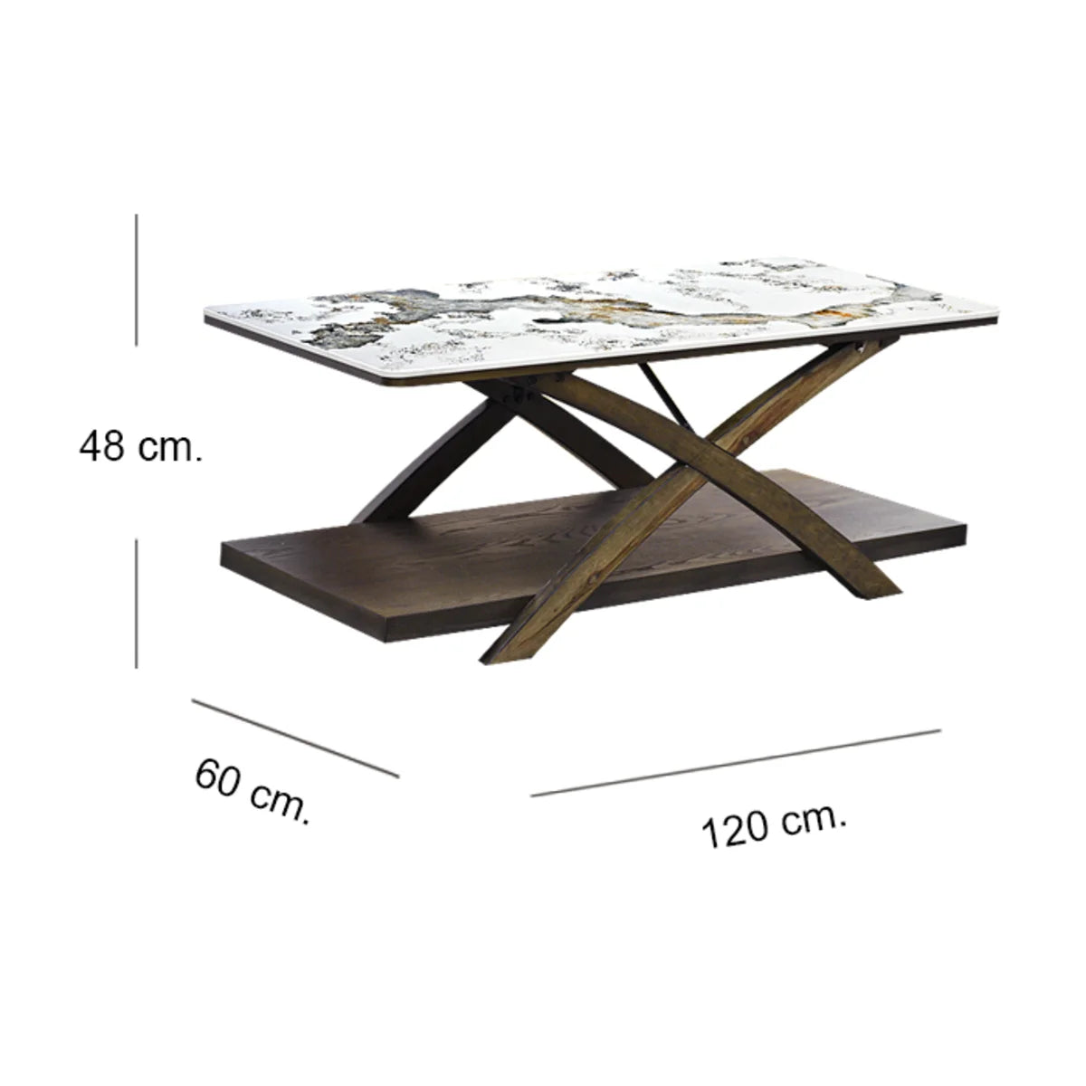 Mesa de Centro Línea STONE con Cubierta Estilo Mármol