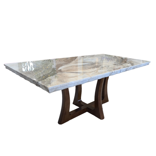 COMEDOR DE MARMOL Y ROBLE HALLE - 6 SILLAS