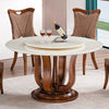COMEDOR REDONDO DE JADE BLANCO Y ROBLE - 6 SILLAS