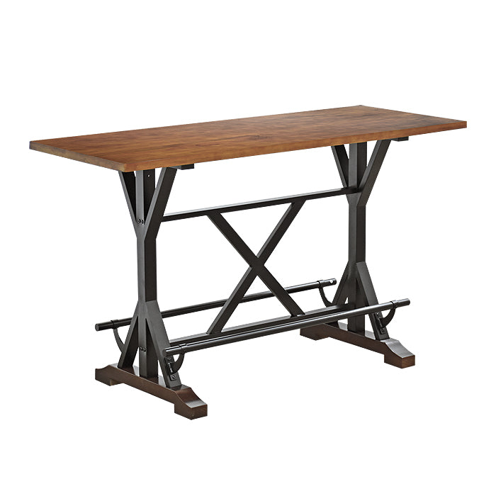 JUEGO DE MESA TIPO ISLA + 4 TABURETES - DOREN - MADERA Y METAL