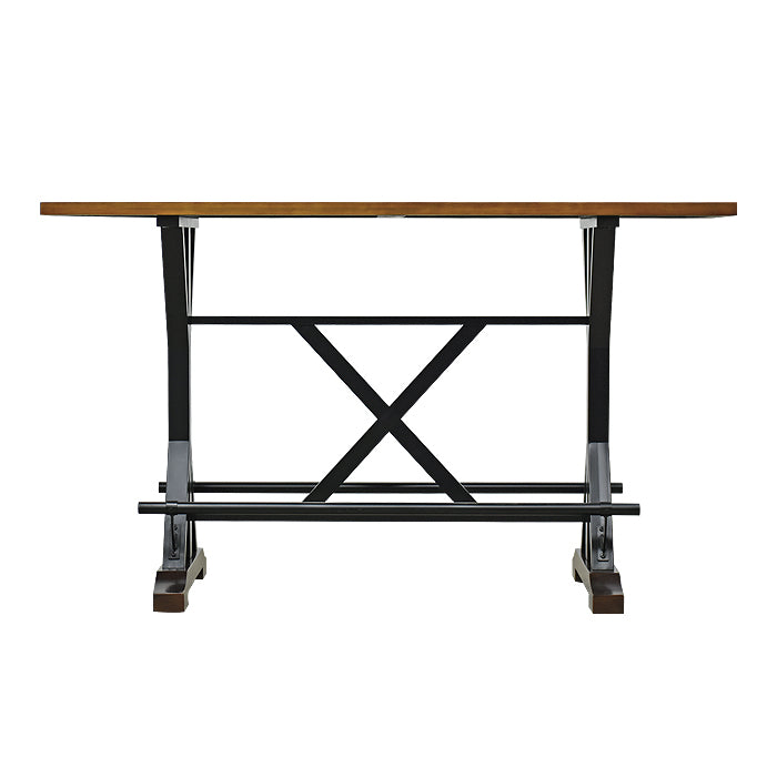 JUEGO DE MESA TIPO ISLA + 4 TABURETES - DOREN - MADERA Y METAL