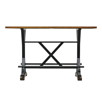 JUEGO DE MESA TIPO ISLA + 4 TABURETES - DOREN - MADERA Y METAL