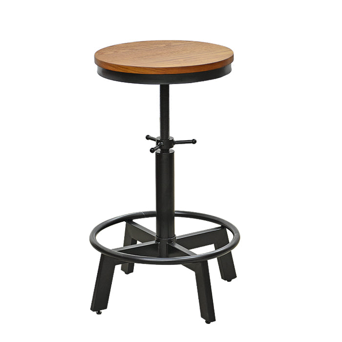 JUEGO DE MESA TIPO ISLA + 4 TABURETES - DOREN - MADERA Y METAL