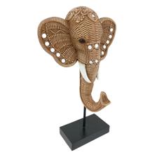 FIGURA CABEZA ELEFANTE MIMBRE