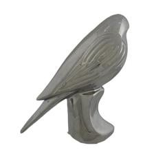 FIGURA PAJARO PLATEADO SENTADO