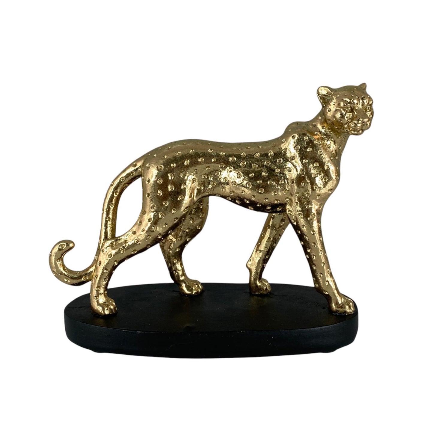 Figura de Leopardo Dorado Caminando - Concept Life