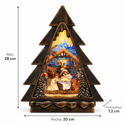 Árbol Navideño Sagrada Familia - Luz- Música – 28 cm
