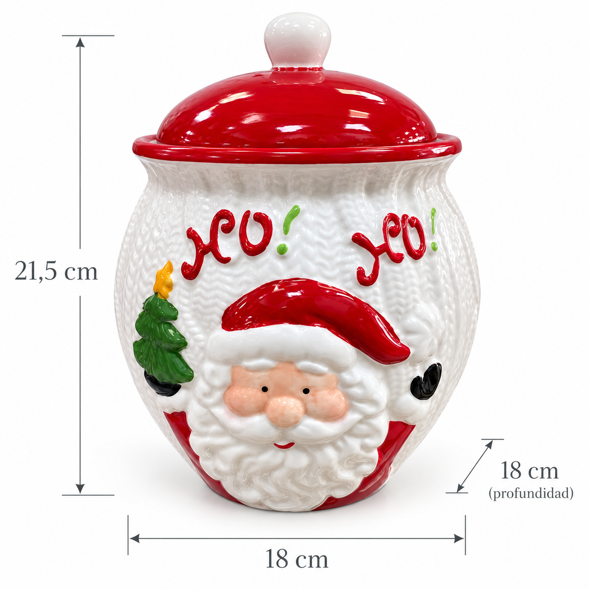Bombonera de Cerámica Navideña - 21 cm