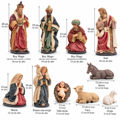 Pesebre Navideño XL de Poliresina – Set de 10 Figuras