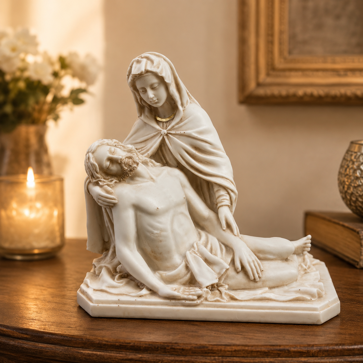 Figura Religiosa La Piedad en Resina – 18 cm
