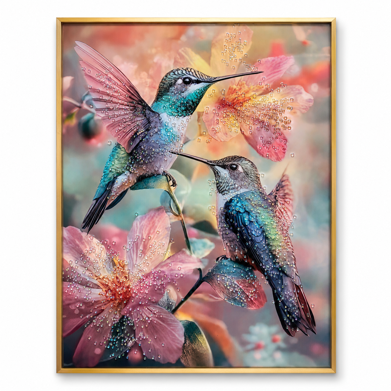 Cuadro Decorativo Par de Colíbries - 70 cm
