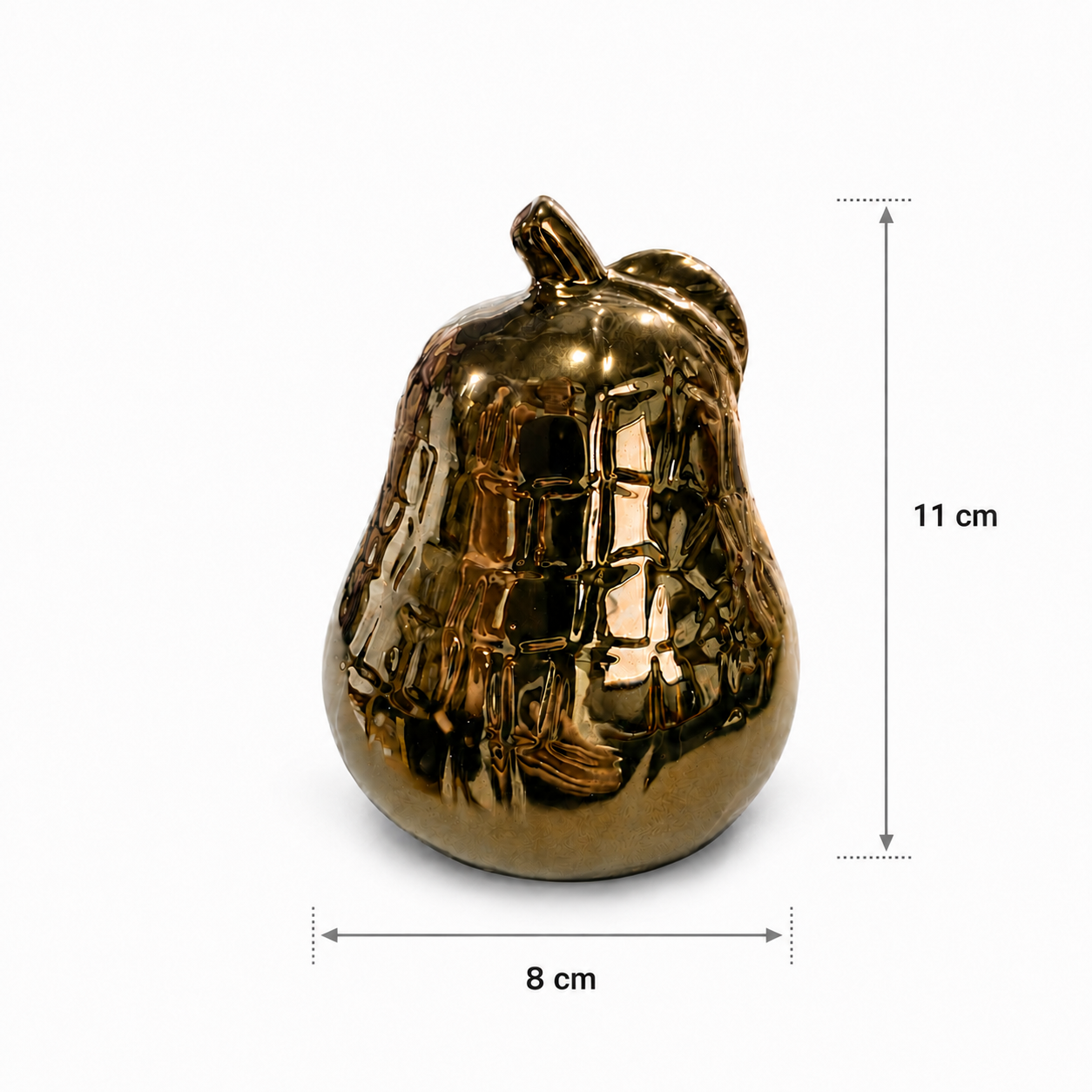 Figura Decorativa Pera Dorado Champagne - 11 cm