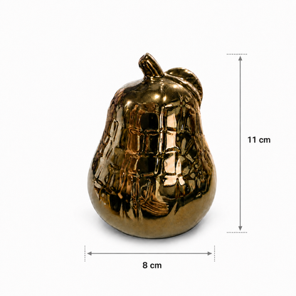 Figura Decorativa Pera Dorado Champagne - 11 cm