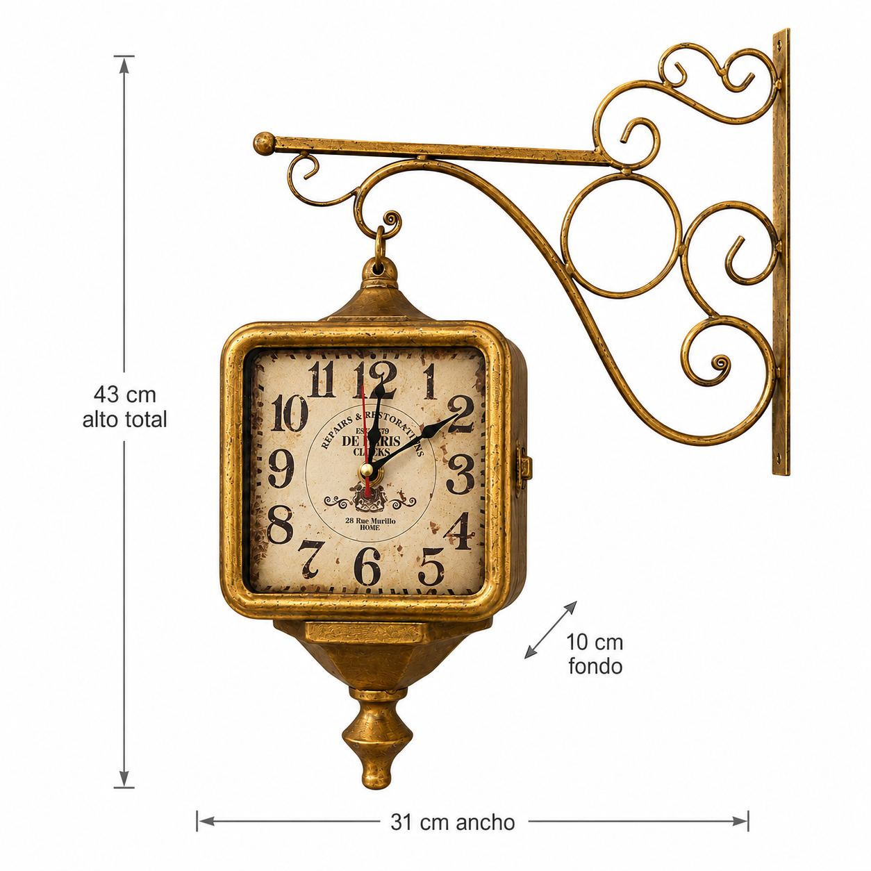 Reloj de Pared Doble Cara Chronosbrass