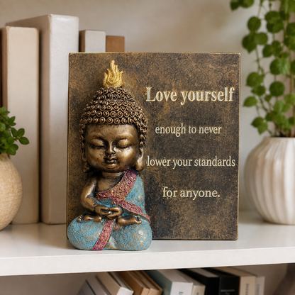 Figura Buda en Libro - 21 cm