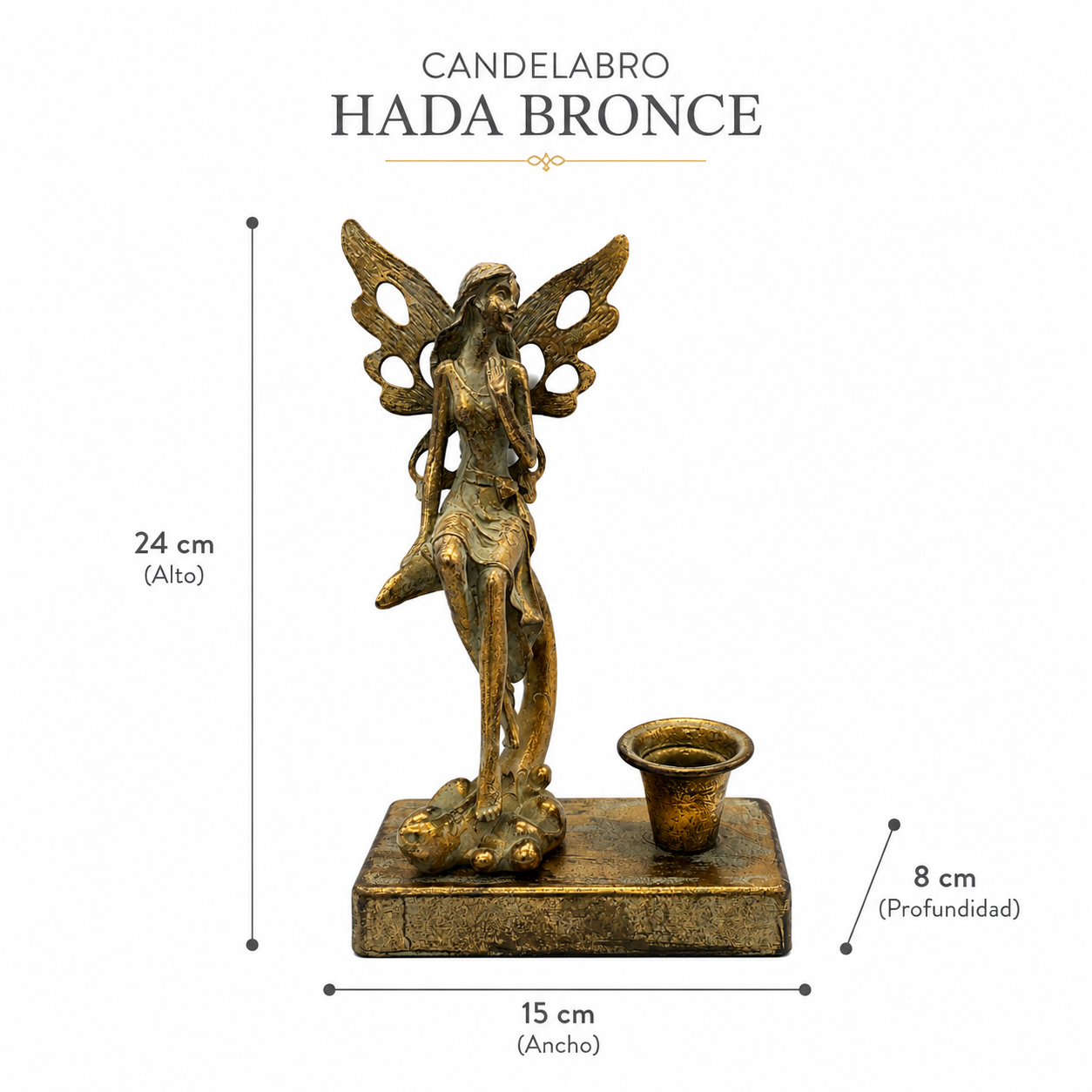 Candelabro Hada Bronce - 24 cm