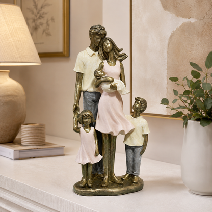 Figura Decorativa Familia 3 Hijos - 25 cm