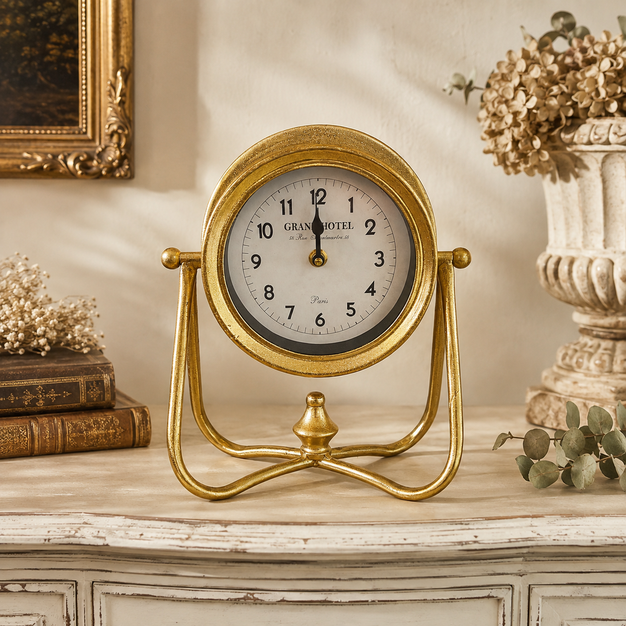 Reloj de Mesa Dorado Vintage - 29 cm