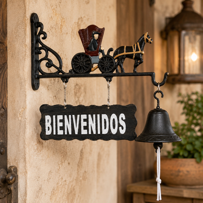 Campana de Hierro con Carreta “Bienvenidos”