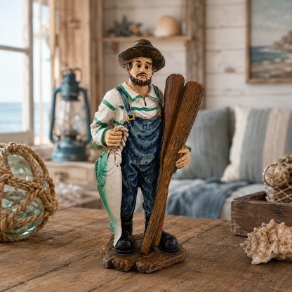 Figura Decorativa Pescador en Poliresina – 32 cm