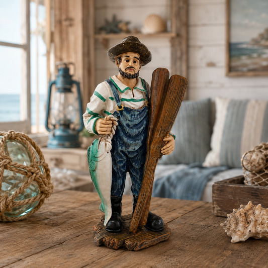 Figura Decorativa Pescador en Poliresina – 32 cm