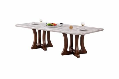 COMEDOR DE MARMOL Y ROBLE YALOVA - 8 SILLAS