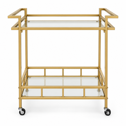 Carrito Bar Coblenza - Vidrio Templado - Ruedas Giratorias - 77 cm