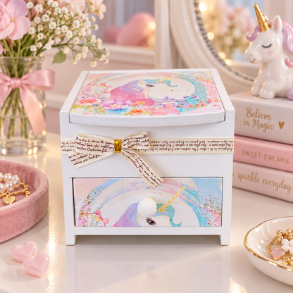 Joyero de Madera Diseño Unicornio