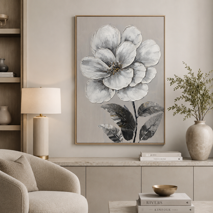 Cuadro Decorativo Magnolia - Óleo con Relieve – 120 × 80 cm