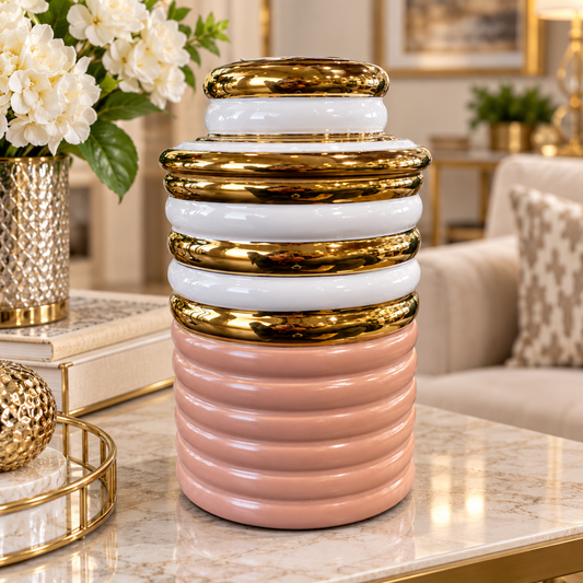Cofre Decorativo con Tapa de Cerámica - 25 cm