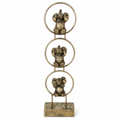 Figura Elefantes sobre Aros - 32 cm