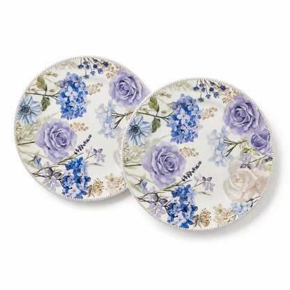Set de 2 Platos de Pan con Diseño Floral - 19 cm