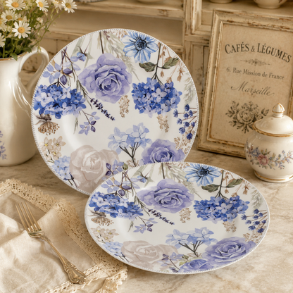Set de 2 Platos Principales con Diseño Floral - 26 cm