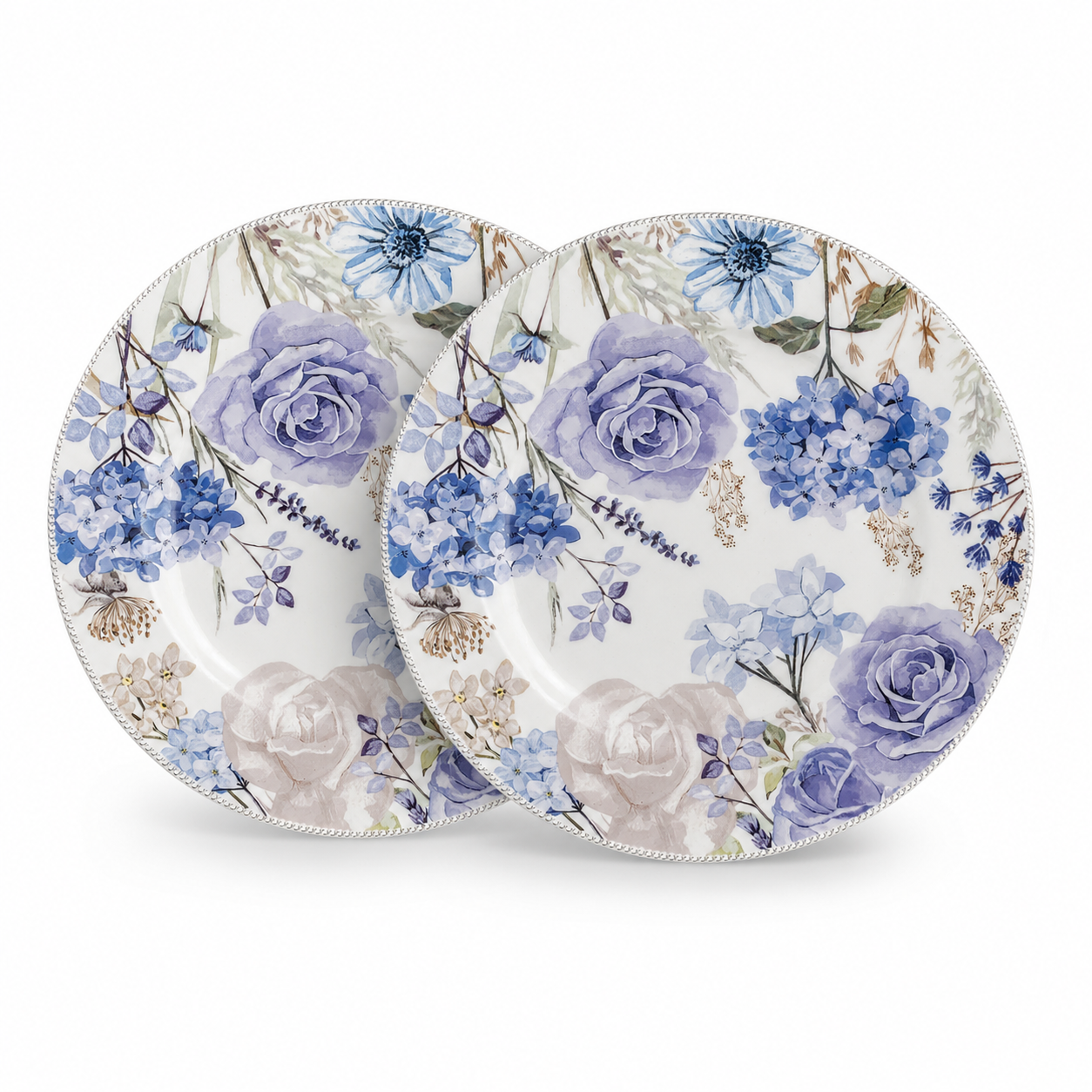 Set de 2 Platos Principales con Diseño Floral - 26 cm