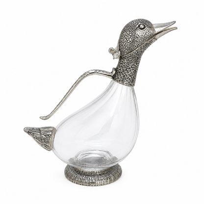 Decantador con Asa Antique Silver - Diseño de Pato - 26 cm